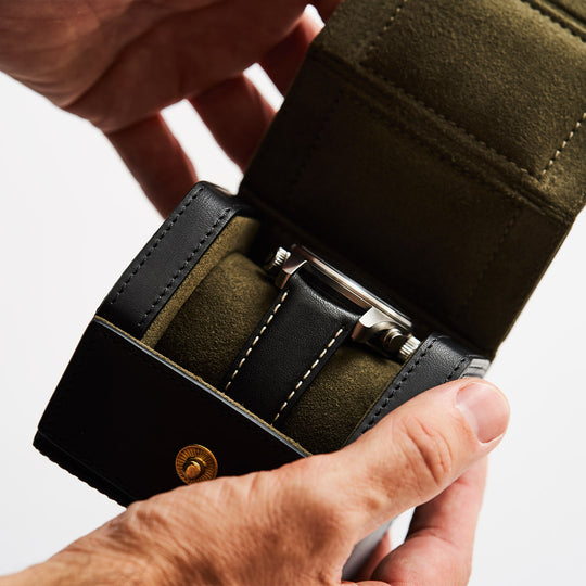 パンドラウォーズ　8box シュリンク付き Single Watch Roll | Black Leather Watch Travel Case