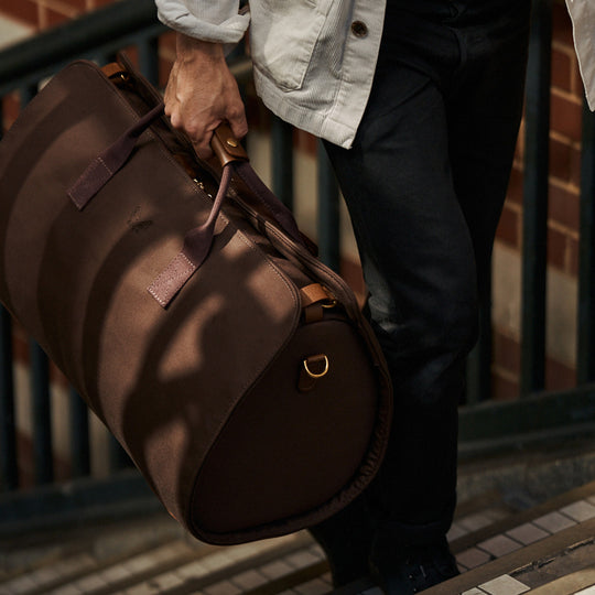 Suit Carrier Holdall | Brown Canvas Suit Carrier Duffel Bag