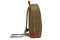 Side view of green sleek mens backpack