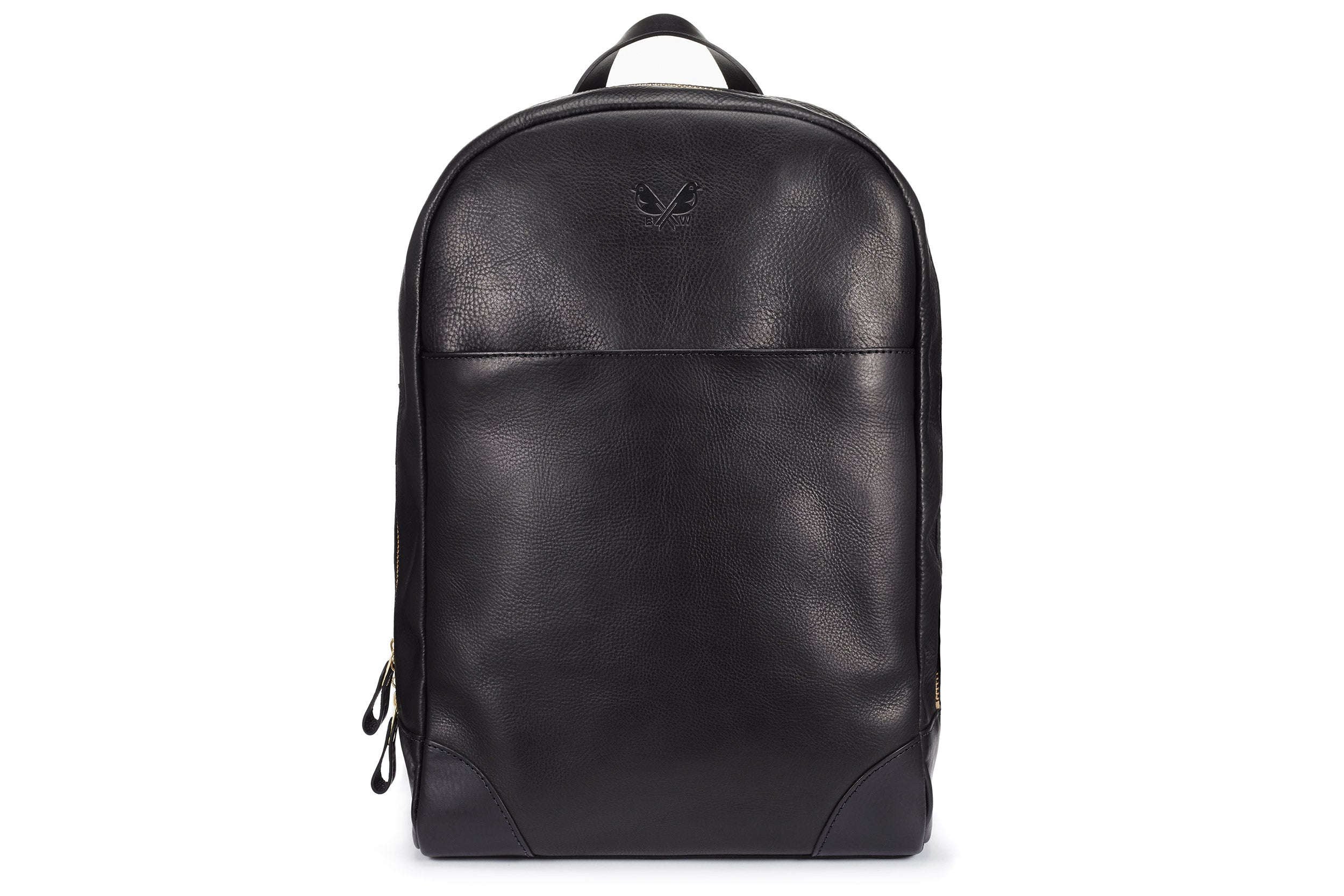 black leather backpack