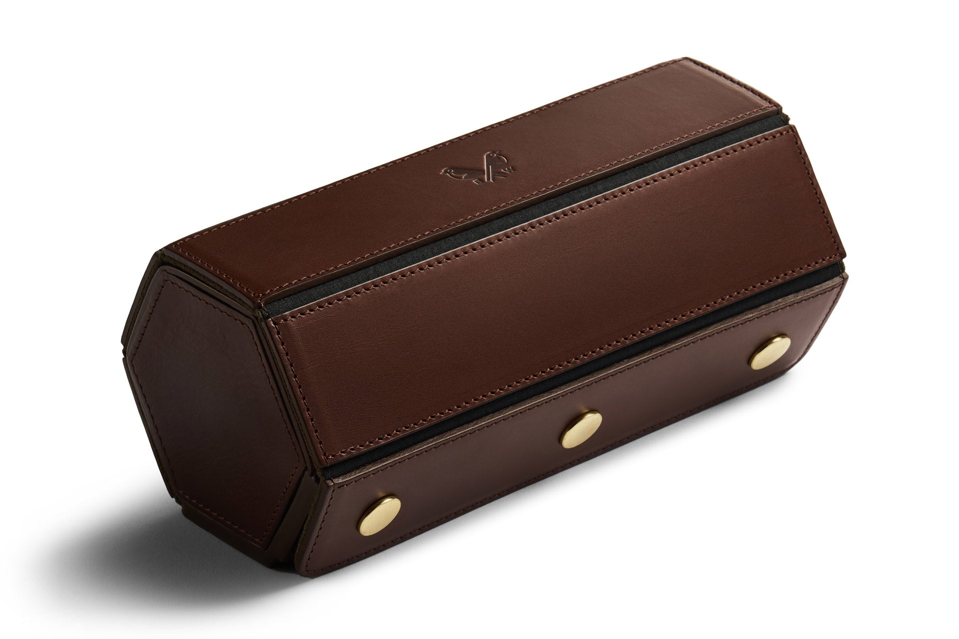 Brown Leather Watch Roll, Triple Travel Watch Roll