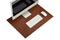 The tobacco brown leather desk mat set up with a full iMac, keyboard and mouse