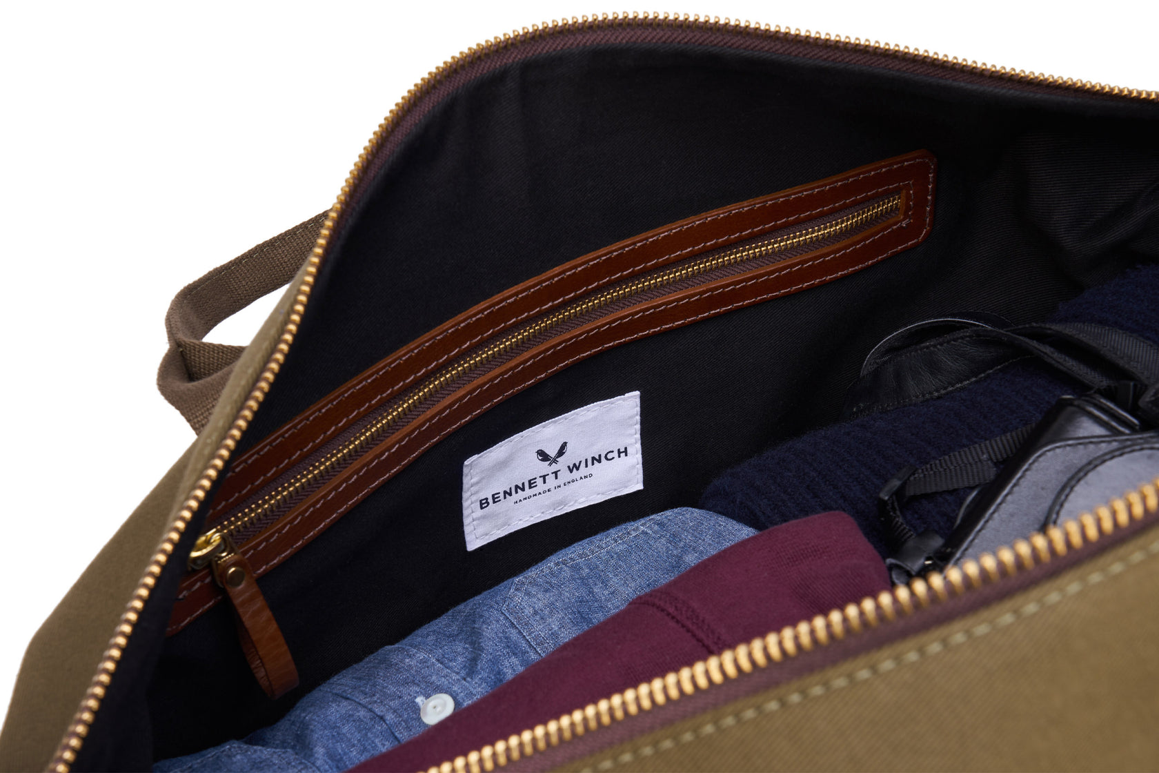 Bennett Winch's canvas weekender bag