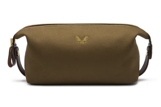 Canvas Wash Bag / Dopp Kit - Olive