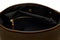 interior clip out wet compartment of green canvas dopp kit