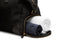 close up of the separate shoe compartment on the weekend bag