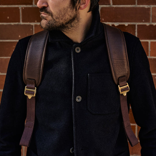 Brown Leather Backpack for Men